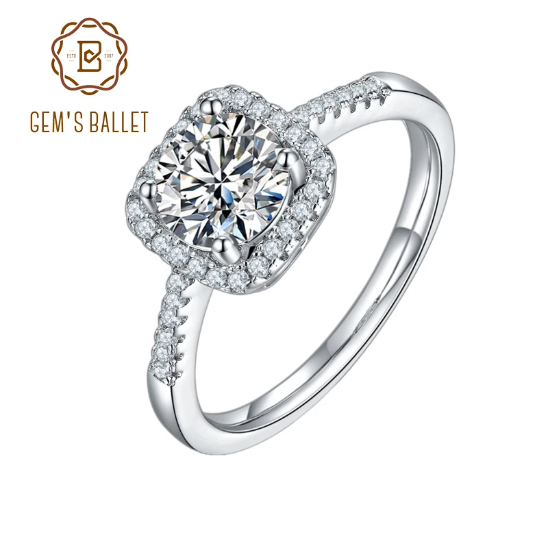 GEM'S BALLET 1.0Ct 6.5mm Moissanite Diamond Engagement Rings For Women 925 Sterling Silves Round Stone 4 prong square halo Ring
GEM'S BALLET 1.0Ct 6.5mm Moissanite Diamond Engagement Rings For Women 925 Sterling Silves Round Stone 4 prong square halo Ring