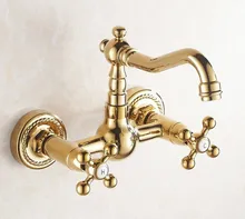 Luxury Gold Color Brass Bathroom Kitchen Sink Basin Faucet Mixer Tap Swivel Spout Wall Mounted Dual Cross Handles mgf019
Luxury Gold Color Brass Bathroom Kitchen Sink Basin Faucet Mixer Tap Swivel Spout Wall Mounted Dual Cross Handles mgf019