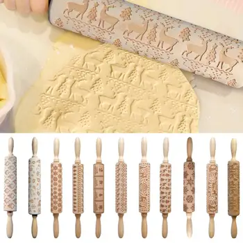 Christmas Snowflake Elk Wooden Rolling Pin Baking Cookies Fondant Dough Engraved Roller DIY Tool Christmas Embossing Rolling Pin
Christmas Snowflake Elk Wooden Rolling Pin Baking Cookies Fondant Dough Engraved Roller DIY Tool Christmas Embossing Rolling Pin