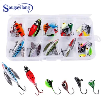 Sougayilang 27Pcs Winter Ice Fishing Lure 3D Eyes Colorful AD-Sharp Winter Bait Hard Lure Balancer for Fishing Bait Lead Jigging 
Sougayilang 27Pcs Winter Ice Fishing Lure 3D Eyes Colorful AD-Sharp Winter Bait Hard Lure Balancer for Fishing Bait Lead Jigging