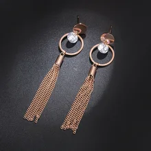 Elegante Kwastje Oorbel voor Vrouwen Cirkel Cubic Zirkoon CZ Elegante Omzoomd Dangle Earring Party Rhinestone Sieraden Nieuwe 2019(China)