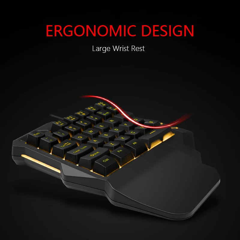 RedThunder игровая клавиатура с одной рукой RGB портативная мини подсветкой