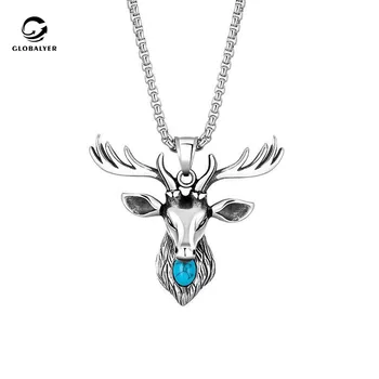 Explosion accessories Men's tide brand Hip hop retro elk necklace Men's European and American necklace Free shipping 219 
Explosion accessories Men's tide brand Hip hop retro elk necklace Men's European and American necklace Free shipping 219