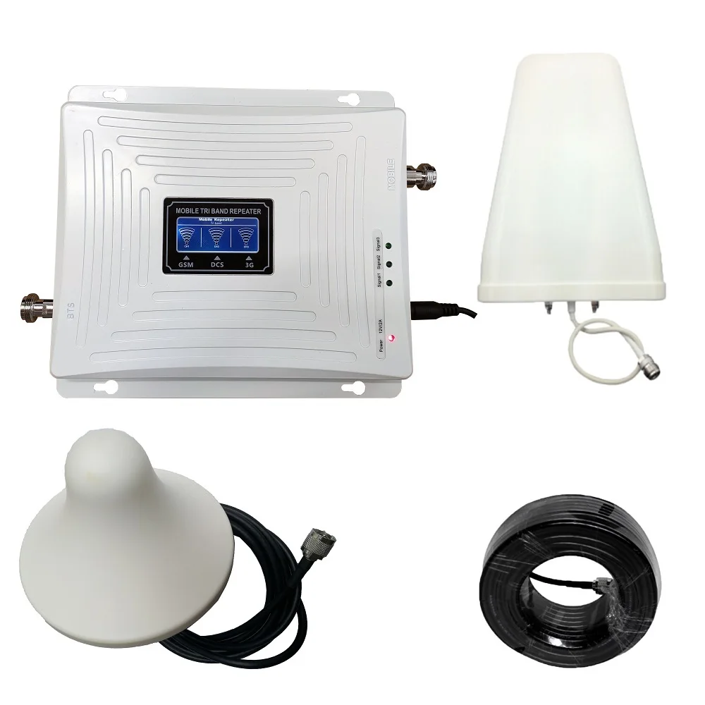 2G 3G 4G Triple band Cell Phone Signal Booster 70dB GSM 900 LTE 1800 WCDMA 2100 mhz Mobile Cellular Signal Repeater Antenna Set
2G 3G 4G Triple band Cell Phone Signal Booster 70dB GSM 900 LTE 1800 WCDMA 2100 mhz Mobile Cellular Signal Repeater Antenna Set