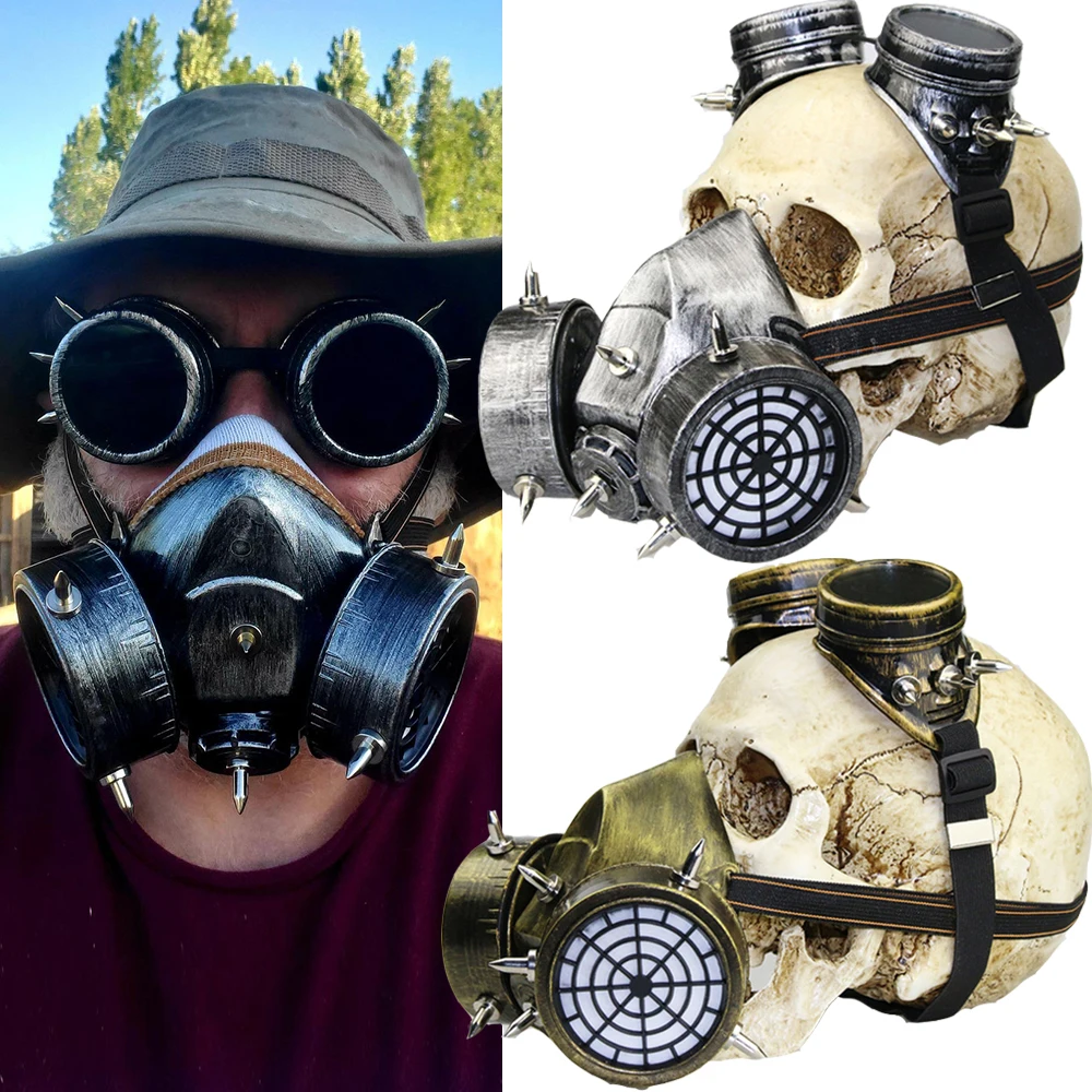 Steampunk Gas Mask with Goggles Halloween Gothic Vintage Death Spikes Masks Cosplay Props
Steampunk Gas Mask with Goggles Halloween Gothic Vintage Death Spikes Masks Cosplay Props