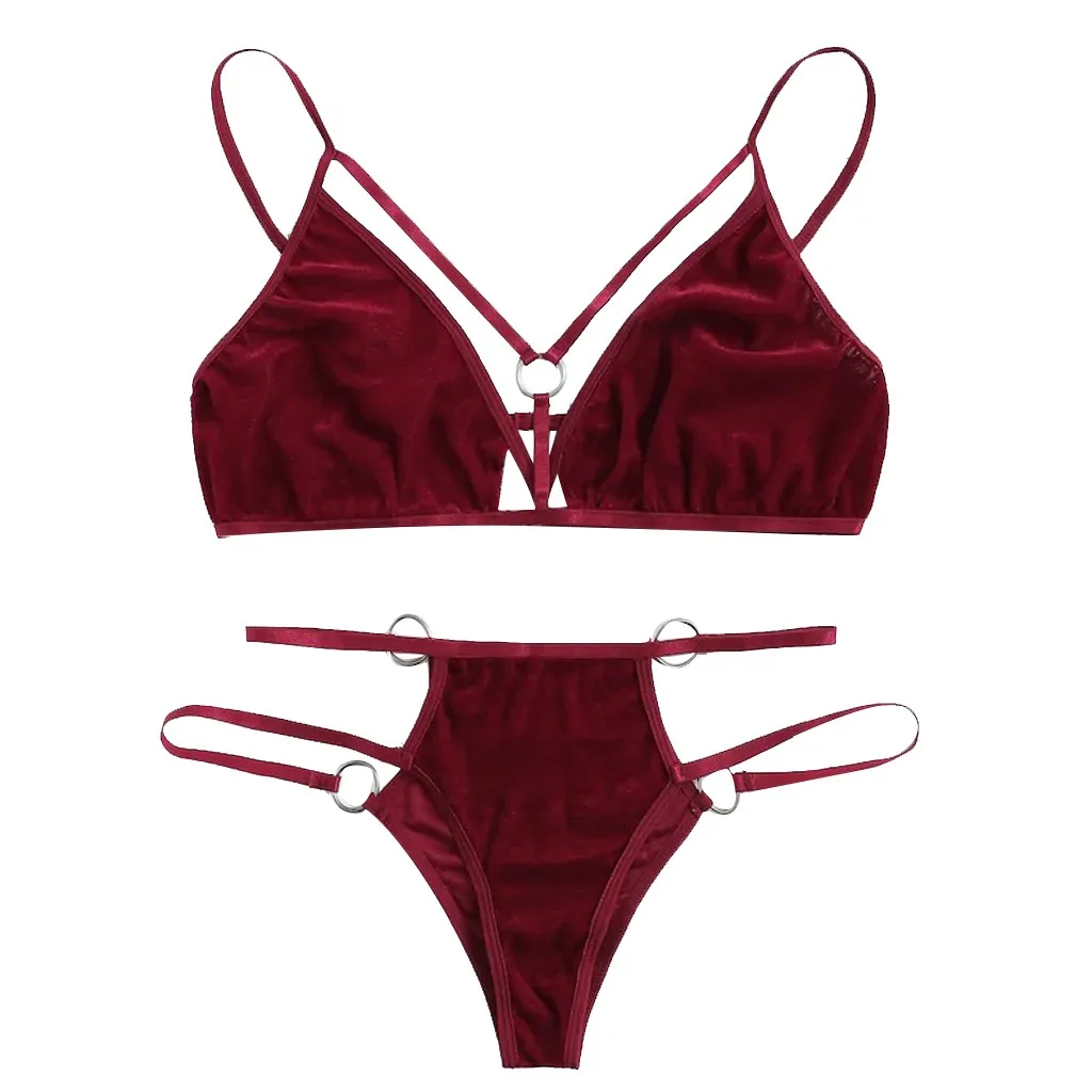Erotic Sexy Underwear Women Ring Linked Velvet Lingerie Set Porno Hollowing Bra With G String Langerie Set Sexy Costume Babydoll
Erotic Sexy Underwear Women Ring Linked Velvet Lingerie Set Porno Hollowing Bra With G String Langerie Set Sexy Costume Babydoll
