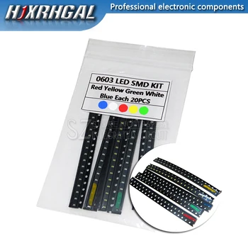100PCS=5 colors x 20pcs 1210 1206 0805 0603 LED Diode Assortment SMD LED Diode Kit Green/ RED / White / Blue / Yellow
100PCS=5 colors x 20pcs 1210 1206 0805 0603 LED Diode Assortment SMD LED Diode Kit Green/ RED / White / Blue / Yellow
