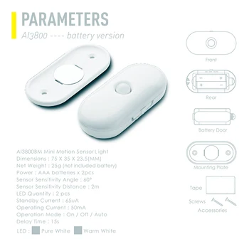 Home Decor Kitchen Stairs Bars Indoor Battery Powered LED Night Light Motion Sensor Plastic Corridor Lamp Bedroom Easy Install
Home Decor Kitchen Stairs Bars Indoor Battery Powered LED Night Light Motion Sensor Plastic Corridor Lamp Bedroom Easy Install