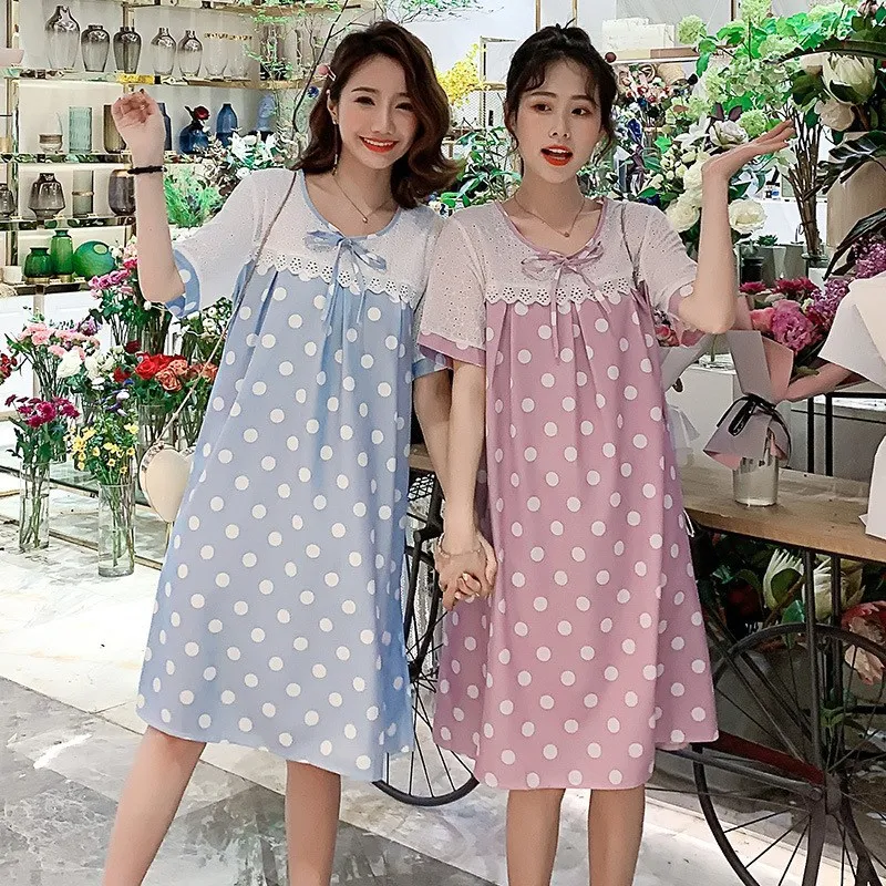 Pregnancy Tops Women's Loose-Fit Korean-style 2019 Summer Western Style Fashion Mom Polka Dot Long over-the-Knee Maternity Dress
Pregnancy Tops Women's Loose-Fit Korean-style 2019 Summer Western Style Fashion Mom Polka Dot Long over-the-Knee Maternity Dress
