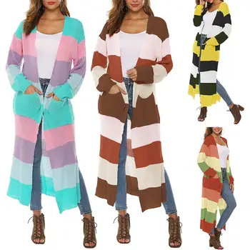 Autumn and winter Plus Size coat women cardigan stitching contrast color split pocket long coat loose casual knit cardigan coat
Autumn and winter Plus Size coat women cardigan stitching contrast color split pocket long coat loose casual knit cardigan coat