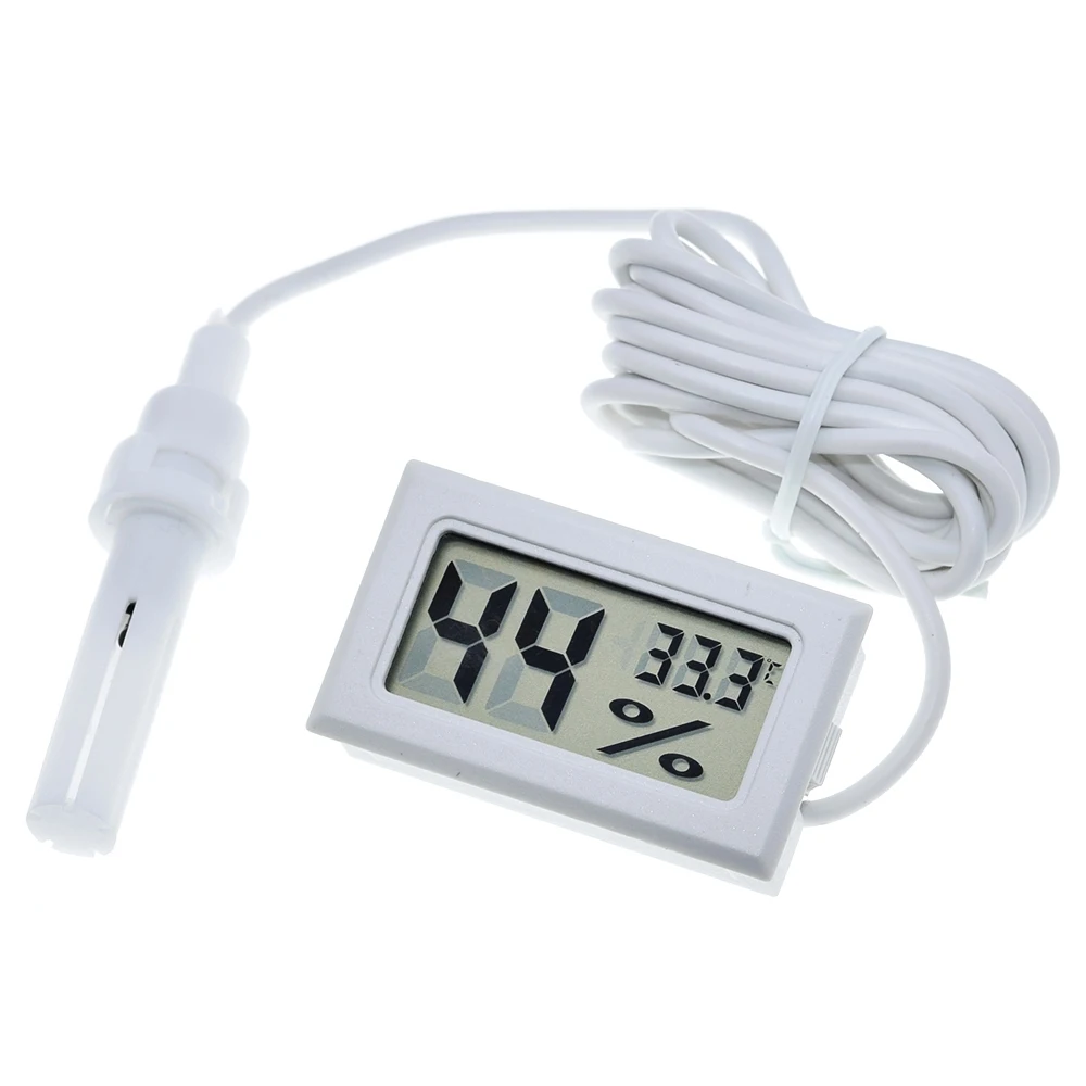 Professional Mini Probe Digital LCD Thermometer Hygrometer Humidity Temperature Meter Indoor Digital LCD Display White Black