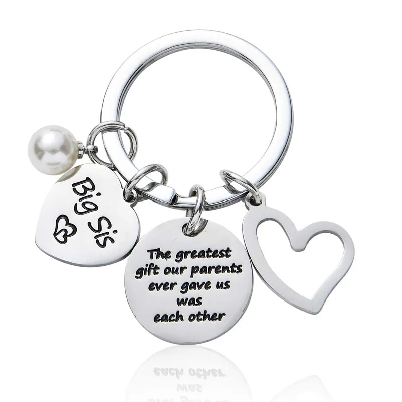 

12PCs The Greatest Gift Our Parents Ever Gave Us Was Each Other Keyrings Stainless Steel Big Sis Best Friends Sister Keychains