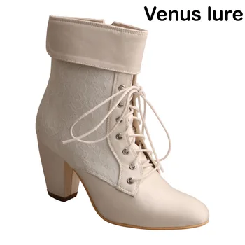 Wedopus Boots with Lace Material Block Heel Lace up Shoe Boot Size 7
Wedopus Boots with Lace Material Block Heel Lace up Shoe Boot Size 7