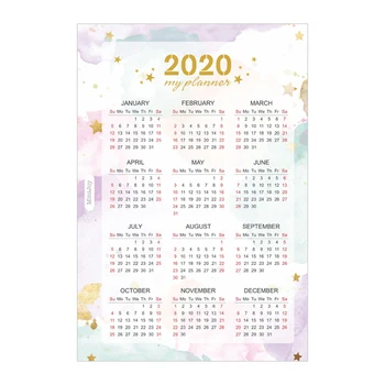 2020 Year Calendar Index Hot Stamping Watercolor Refill for A5 A6 6 Holes Leaf Notebook Diary School Supplies Stationery
2020 Year Calendar Index Hot Stamping Watercolor Refill for A5 A6 6 Holes Leaf Notebook Diary School Supplies Stationery
