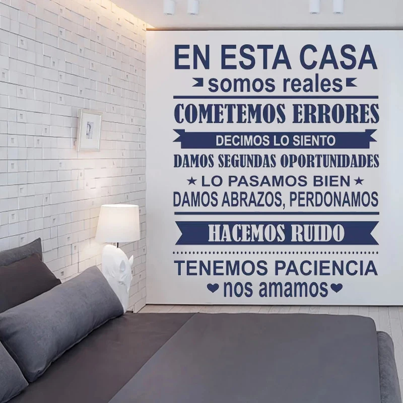 En Esta Casa Somos Reales Vinyl Decals Spain Phrases Home Murals Decor For Livingroom Wall Stickers Decoration Waterproof RU2061
En Esta Casa Somos Reales Vinyl Decals Spain Phrases Home Murals Decor For Livingroom Wall Stickers Decoration Waterproof RU2061