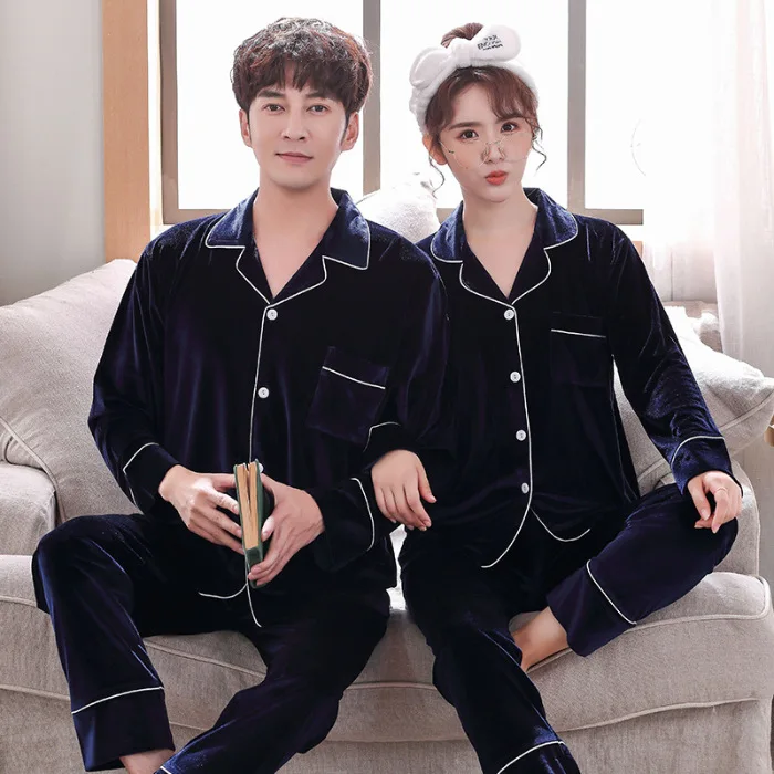 Gold Velvet Couples Pajamas Autumn & Winter 2019 New Style Long-sleeve Suit Thick Warm Casual-Outer Wear Tracksuit 
Gold Velvet Couples Pajamas Autumn & Winter 2019 New Style Long-sleeve Suit Thick Warm Casual-Outer Wear Tracksuit
