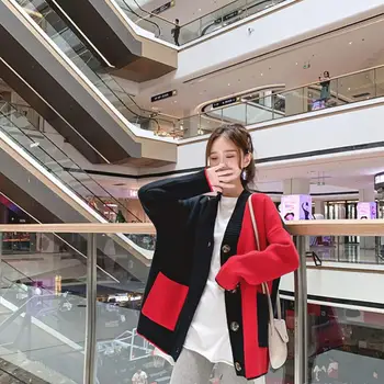 2019 Autumn And Winter New Loose Sweater Coat Female Lazy Wind Color Matching Shirt outside knit cardigan
2019 Autumn And Winter New Loose Sweater Coat Female Lazy Wind Color Matching Shirt outside knit cardigan