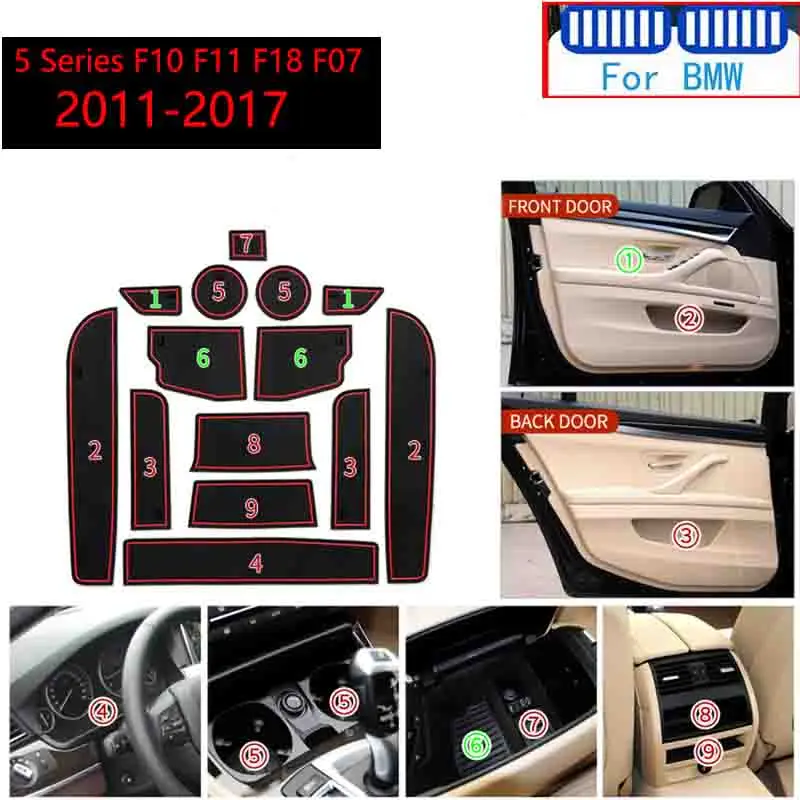 Car Styling Door Groove Mat Gate Slot Cup Anti Slip Slot Mats Pads For Bmw Series 5 F18 F10 F11 F07 2011-2017 M Power Covers
Car Styling Door Groove Mat Gate Slot Cup Anti Slip Slot Mats Pads For Bmw Series 5 F18 F10 F11 F07 2011-2017 M Power Covers