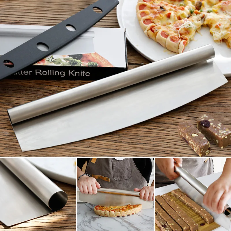 Cutter Sharp Rocker Blade Premium Stainless Steel Rocking Pizza Knife Pastry Chopper Heavy Duty Food Grade | Дом и сад