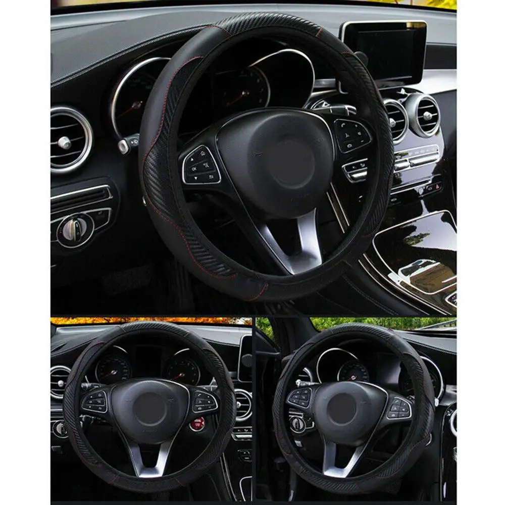 1 Pc Car Steering Wheel Cover Carbon Siber Sports Models Without Inner Ring Elastic Band Handle 38 cm
1 Pc Car Steering Wheel Cover Carbon Siber Sports Models Without Inner Ring Elastic Band Handle 38 cm