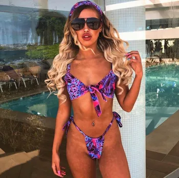 Women Bikini Two Piece Sexy High Cut Braillian Bathing Swim Suit 
Women Bikini Two Piece Sexy High Cut Braillian Bathing Swim Suit