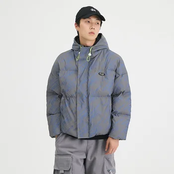 Winter New Coat Men Fashion Thick Warm Reflective Jacket Man Streetwear Wild Loose Letter Print Hooded Jacket Male Clothes Parka
Winter New Coat Men Fashion Thick Warm Reflective Jacket Man Streetwear Wild Loose Letter Print Hooded Jacket Male Clothes Parka