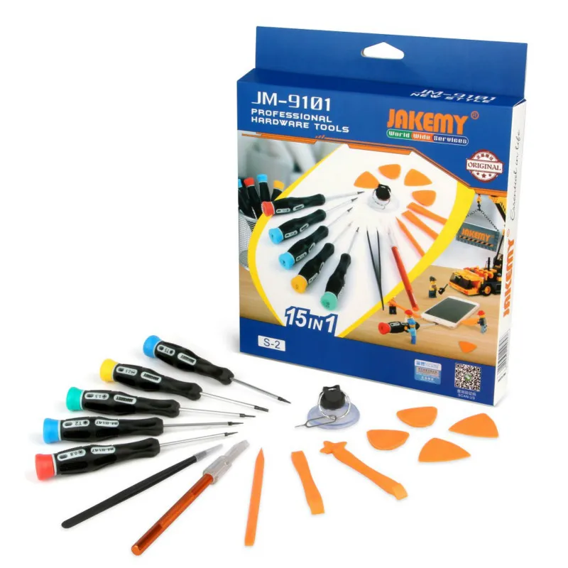 JAKEMY JM-9101 15 in 1 Multifunctional Precision electric Screwdriver Set Opening Repair Mini Tools Kit for iPhone Electronics
JAKEMY JM-9101 15 in 1 Multifunctional Precision electric Screwdriver Set Opening Repair Mini Tools Kit for iPhone Electronics