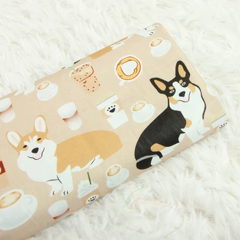 45*110cm Plain Weave Cotton Cartoon Corgi Dog Print Fabric Sewing Material Quilting Patchwork Needlework DIY Handmade Cloth
45*110cm Plain Weave Cotton Cartoon Corgi Dog Print Fabric Sewing Material Quilting Patchwork Needlework DIY Handmade Cloth