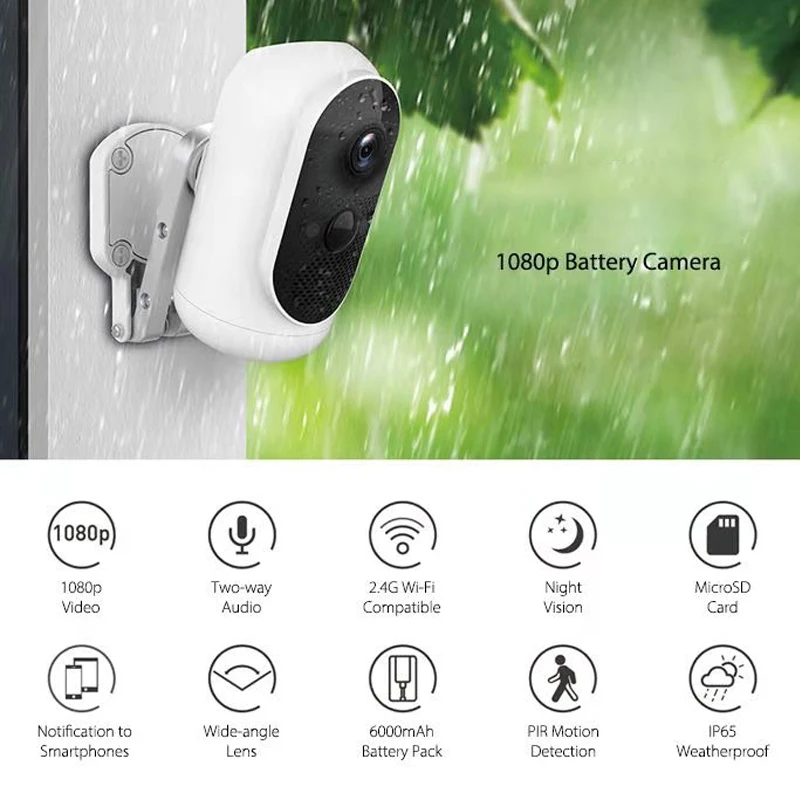 1080P Security IP Camera Outdoor Wireless Home Security Camera WiFi Wireless Camera PIR Motion Detection Night Vision/Waterproof
1080P Security IP Camera Outdoor Wireless Home Security Camera WiFi Wireless Camera PIR Motion Detection Night Vision/Waterproof