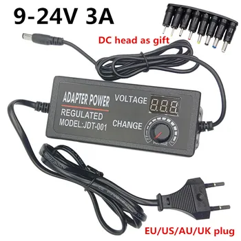 EU US UK AU PLUG Adjustable AC To DC 9V-24V 3A Universal Power Adapter Supply Display Screen Regulated Power Switching Charger
EU US UK AU PLUG Adjustable AC To DC 9V-24V 3A Universal Power Adapter Supply Display Screen Regulated Power Switching Charger