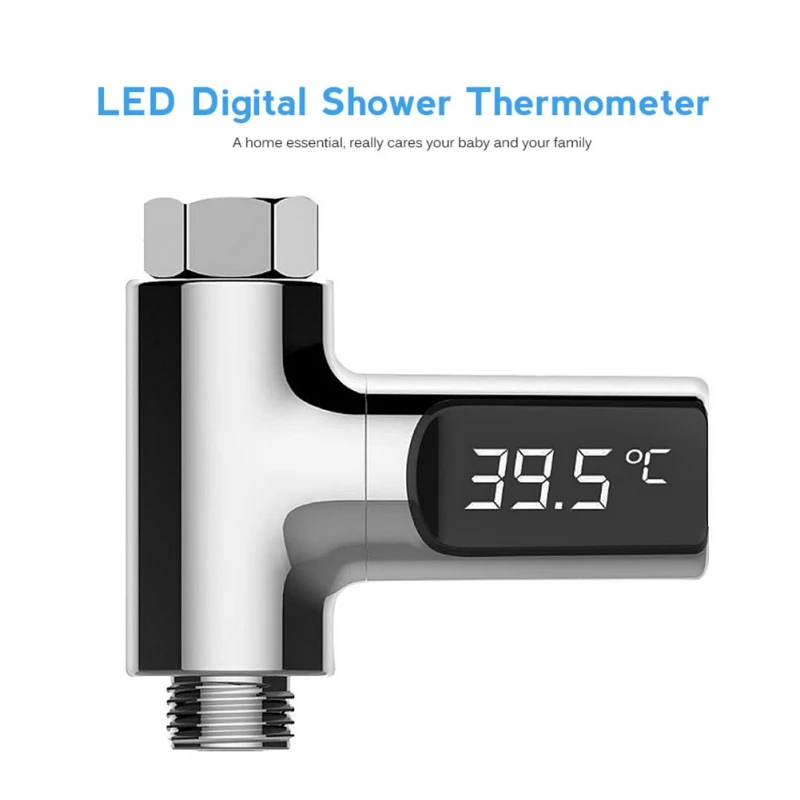 360 Degrees Rotation Flow Self-Generating Bathroom LED Celsius Water Temperature Meter Monitor Electricity Shower Thermometer
360 Degrees Rotation Flow Self-Generating Bathroom LED Celsius Water Temperature Meter Monitor Electricity Shower Thermometer