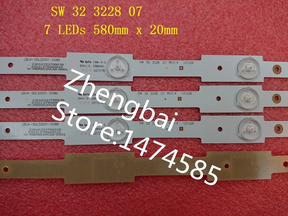 Beented 15 PCS/lot New LED backlight bar for SW32 SW 32 3228 07 LBUA-SDL320X1-SO8B 7 LEDs 580mm x 20mm
Beented 15 PCS/lot New LED backlight bar for SW32 SW 32 3228 07 LBUA-SDL320X1-SO8B 7 LEDs 580mm x 20mm