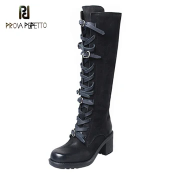 Boots square toe leather color matching straps sexy do old retro handsome long boots women
Boots square toe leather color matching straps sexy do old retro handsome long boots women