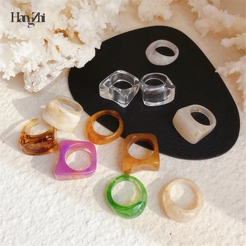 HangZhi 2020 New Korean Trendy Marble Colorful Geometric Irregular Transparent Acrylic Rings for Women Party Summer Hot Jewelry
HangZhi 2020 New Korean Trendy Marble Colorful Geometric Irregular Transparent Acrylic Rings for Women Party Summer Hot Jewelry
