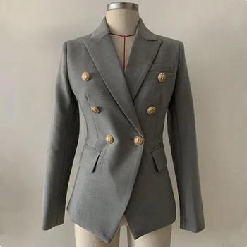 Classic Gray Double Breasted Women Jacket Blazer Notched Collar Female Suits Jacket Coat Fashion Houndstooth 2020 New Fashion
Classic Gray Double Breasted Women Jacket Blazer Notched Collar Female Suits Jacket Coat Fashion Houndstooth 2020 New Fashion