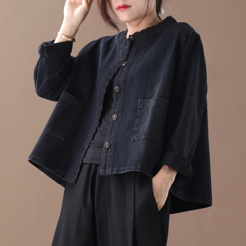 Lace Spliced Jeans Jacket New Spring Autumn Women's Black Patchwork Denim Jacket Student Basic Coats Plus Size Korean AA193S30
Lace Spliced Jeans Jacket New Spring Autumn Women's Black Patchwork Denim Jacket Student Basic Coats Plus Size Korean AA193S30