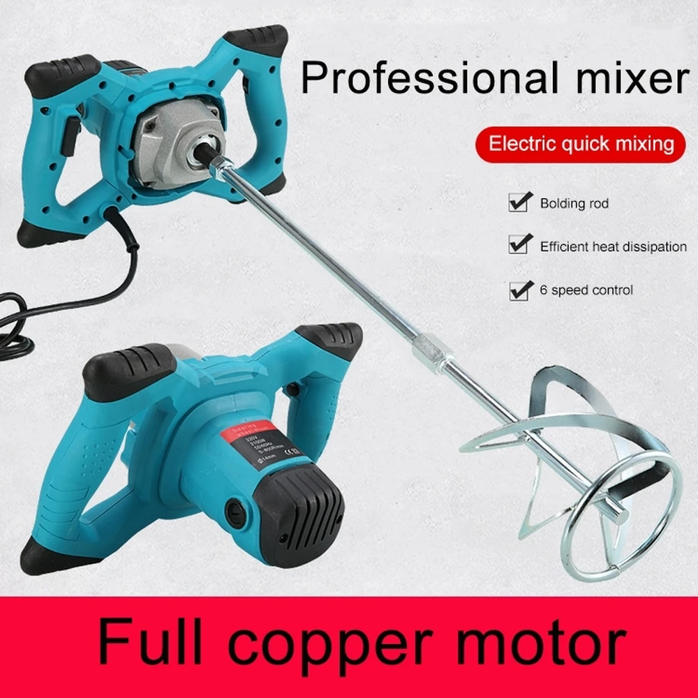 2100W Handheld Electric Paint Coating Cement Mixer Regulating For Concretes Grouts Mixing 6-Gear Adjustable Speed Cement Mixer
2100W Handheld Electric Paint Coating Cement Mixer Regulating For Concretes Grouts Mixing 6-Gear Adjustable Speed Cement Mixer
