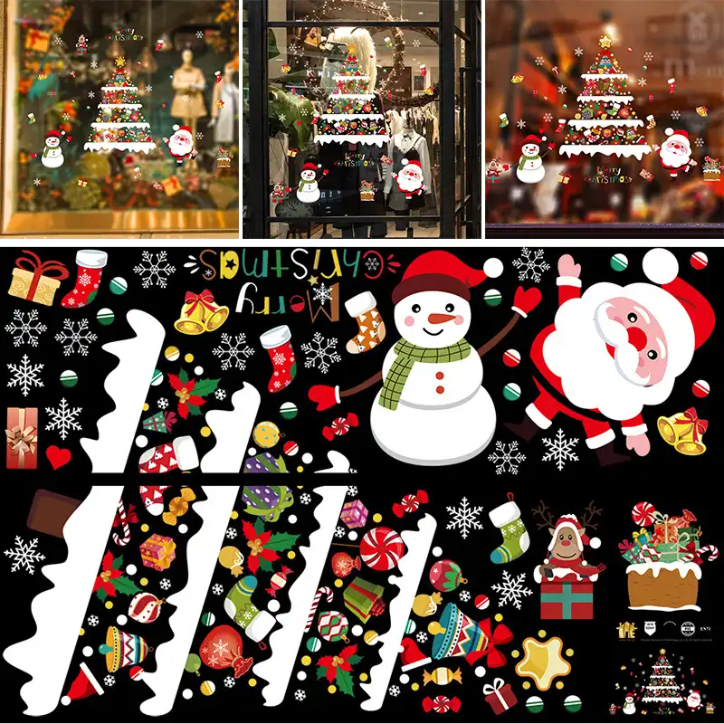 santa window glass wall sticker christmas gift home party decor