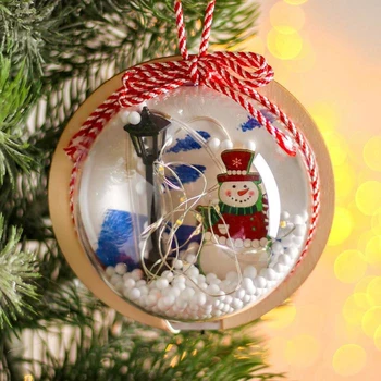 Christmas ball with a wooden figurine and lighting "Snowman and a lantern" 12x12 cm
Christmas ball with a wooden figurine and lighting "Snowman and a lantern" 12x12 cm