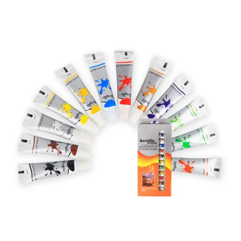 12 Colors Professional Acrylic Paint Set 12ml Tubes Drawing Painting Pigment DIY U4LD
12 Colors Professional Acrylic Paint Set 12ml Tubes Drawing Painting Pigment DIY U4LD