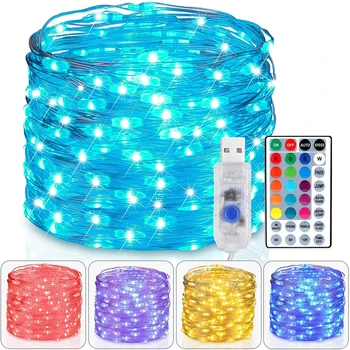 2020 New RGB LED Fairy Light Strings Power Supply 16 Full Color Copper Wire Christmas Decorations Curtins Room Tree Lights Decor
2020 New RGB LED Fairy Light Strings Power Supply 16 Full Color Copper Wire Christmas Decorations Curtins Room Tree Lights Decor