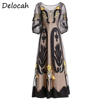 Delocah Summer Women A-Line Dresses Lantern Sleeve Gorgeous Embroidery Fashion Runway Female Vintage Mesh Long Dresses vestidos
Delocah Summer Women A-Line Dresses Lantern Sleeve Gorgeous Embroidery Fashion Runway Female Vintage Mesh Long Dresses vestidos