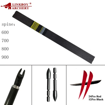 12PCS Archery Carbon Arrow shafts Sp600-900 30inch ID4.2mm 80gr Tips Turkey Feather DIY Compound Recurve Bow Hunting
12PCS Archery Carbon Arrow shafts Sp600-900 30inch ID4.2mm 80gr Tips Turkey Feather DIY Compound Recurve Bow Hunting