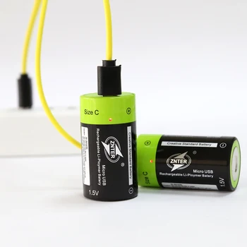 ZNTER 1.5V Size C Rechargeable Battery 3000mAh lithium polymer battery Micro USB cable fast charging
ZNTER 1.5V Size C Rechargeable Battery 3000mAh lithium polymer battery Micro USB cable fast charging