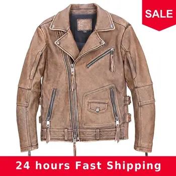 2020 Vintage Brown Men Motorcycle Leather Jacket Large Size XXXXXL Genuine Thick Cowhide Winter Slim Fit Biker's Leather Coat
2020 Vintage Brown Men Motorcycle Leather Jacket Large Size XXXXXL Genuine Thick Cowhide Winter Slim Fit Biker's Leather Coat