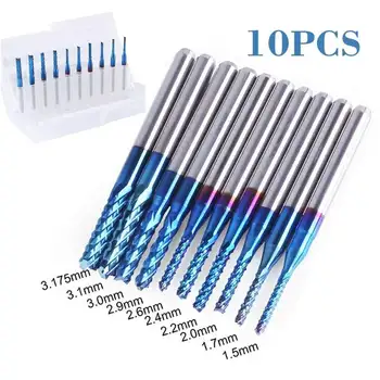 0.8-3.175mm End Mill Milling Cutter Blue Titanium Coated Edge Cutter Carbide for PCB Machine CNC Router Bits Engraving Cutting
0.8-3.175mm End Mill Milling Cutter Blue Titanium Coated Edge Cutter Carbide for PCB Machine CNC Router Bits Engraving Cutting