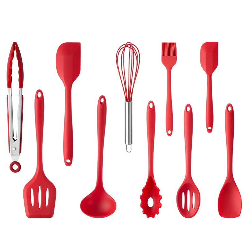 Cooking tools 10 piece set of high temperature-resistant silicone kitchen utensils pot shovel set cookware set accessories
Cooking tools 10 piece set of high temperature-resistant silicone kitchen utensils pot shovel set cookware set accessories