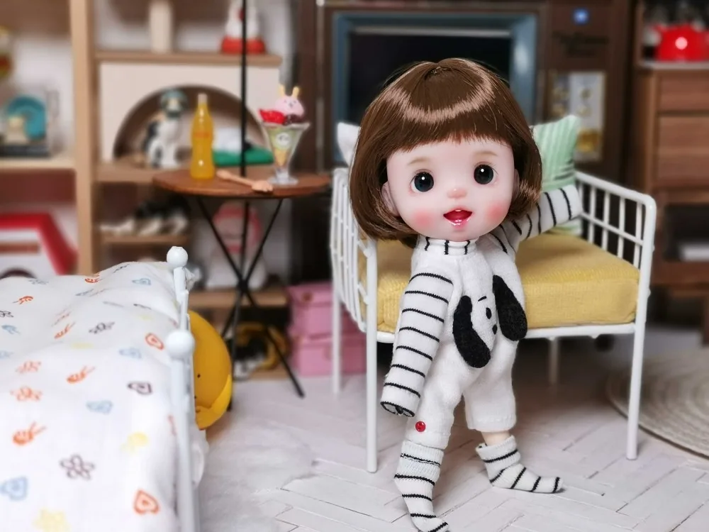 doll with wig and clothes