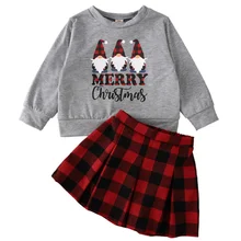 1-8Y Baby Girl Clothing Sets 2021 Christmas New Fashion Letter Print Top and Plaid Skirt Suit Spring Autumn Kids Clothes
1-8Y Baby Girl Clothing Sets 2021 Christmas New Fashion Letter Print Top and Plaid Skirt Suit Spring Autumn Kids Clothes