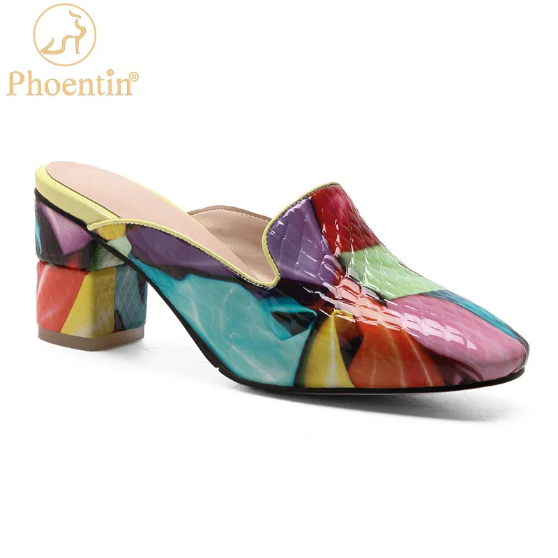 Phoentin mixed colors women's slippers with heels mules woman square heel shoes woman 2020 summer sandals natrue leather FT987
Phoentin mixed colors women's slippers with heels mules woman square heel shoes woman 2020 summer sandals natrue leather FT987